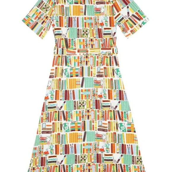 Adorable Joanie bookshelf print dress. NWT. US Women’s 14. Make an offer! - Picture 11 of 14